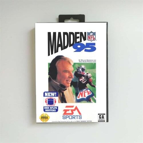 Madden NFLed 95 - USA Cover With Retail Box 16 Bit MD Game Card for Sega Megadrive Genesis Video Game Console