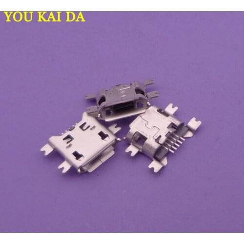 10pcs mini Micro USB Jack 5-pin long needle Charge charging port Socket connector repair for Lenovo Smart mobile phone Tablet PC