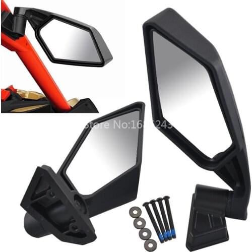 Motorcycle UTV Rearview Mirror Fits For Bombardier Can Am Maverick X3 2017 2018 Rear View Convex Side Mirror Dual-adjustment