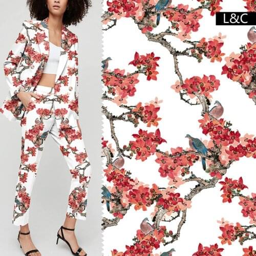2020 New Autumn and Winter Clothing Suit Skirt DIY Fashion Cloth Plant Tropical Style Digital Printing Custom Fabric