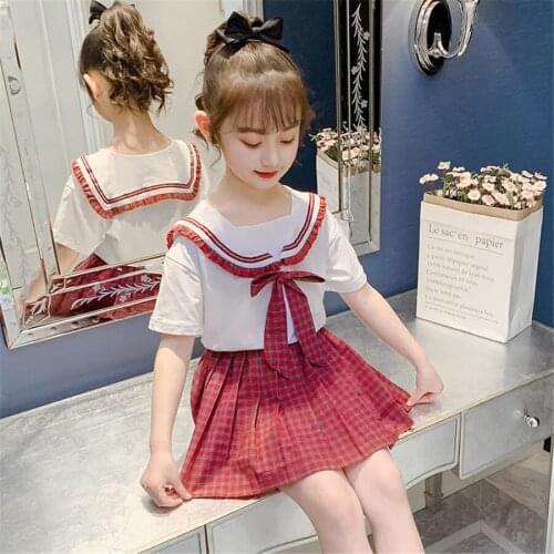 2021 new girl skirt for summer vintage pleated skirt kids plaid skirts school clothes teens girls children clothes