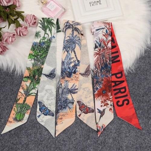 Butterfly NEW Fashion Animal Print Narrow Scarf Elegant Choker Lady Headband Bag Ribbon Scarves KBD229
