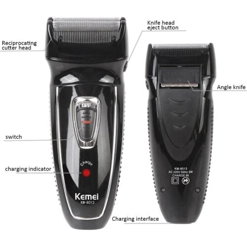 KEMEI 2 Heads Electric Shaver Rechargeable Reciprocating Electronic Shaving Machine Rotary Hair Trimmer Face Care Razor KM-8013