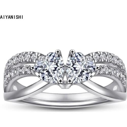 AIYANISHI Luxury Female Girl Rings 925 Sterling Silver Rings for Women Promise Engagement Rings For Party Jewelry Drop Shipping