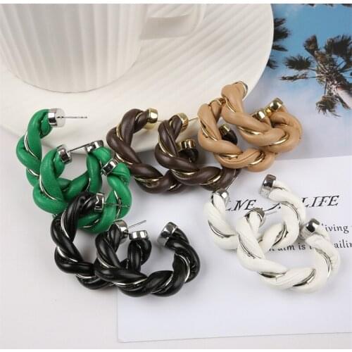 CHUNSHI New Colorful Geometric C-shaped Hoop Earring Vintage Stud Earrings EMO For Women Girls Lovers Birthday Holiday Gifts