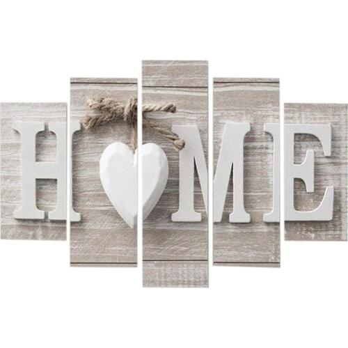 5 Pieces of Modern European Alphabet Painting HD Poster Printing Art Living Room Bedroom Wall Home Decoration Without Frame D