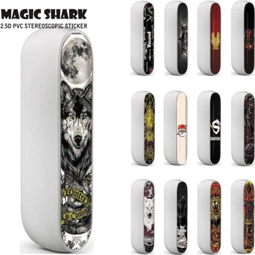 Magic Shark 2021 New Fashion Deer Dragon Wolf Lion E Cigarette Sticker Film Skin Case Cover for IQOS 3 3.0 Ultra Thin