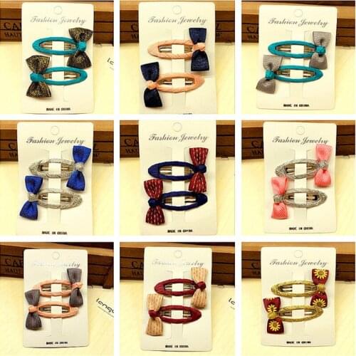 10pair/lot British style New Fashion Girls Bow BB Clip Multi Color Bow Cute Kids Headdress Children Hair Clip Hair Accessories