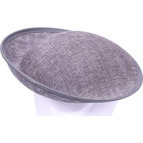 19*20*4CM small raised edge imitation linen fascinator base wedding DIY headpiece hairstyle millinery accessories 2piece/lot