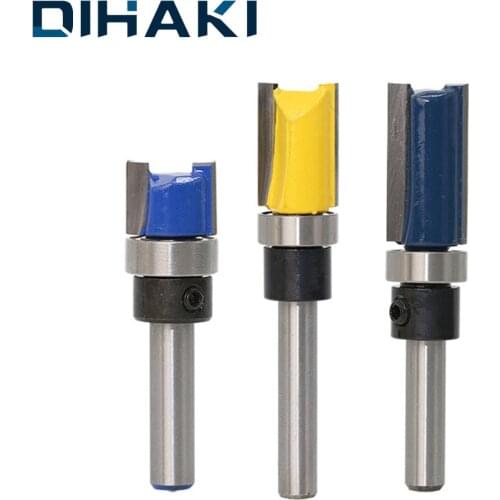 3Pcs 1/4" Shank Flush Trim Router Bit Alloy Trimmer Ceaning Milling Cutters Drill Bit Cutting Sharp Woodworking Tools For Wood