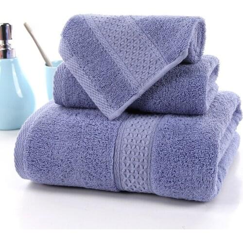 3pcs/lot 100%Cotton Towel Set 1pc Bath Towel 1pc Face Towel 1pc Washcloth Soft Bathroom Towel