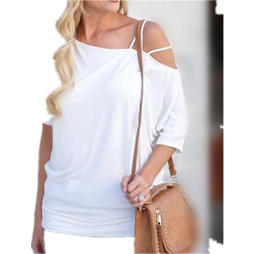 4 Color Summer Sling Oblique Shoulder Lotion Back In Sleeve T Pity T-shirt