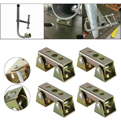4pcs V Type Magnetic Welding Clamps Holder Suspender Fixture Adjustable Pad Tool Metal Working Tool