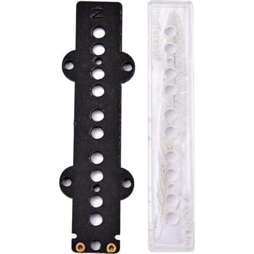 5 String Bass Single Coil Bobbin Flatwork, Black&Clear Set, 4"