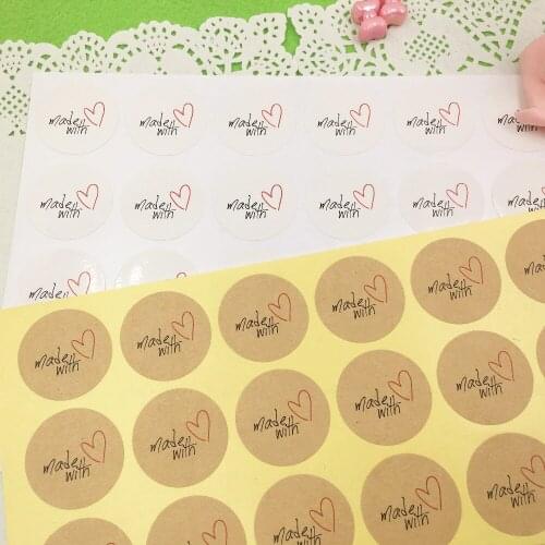 600pcs/lot Paper Seal Packing Labels Stickers Made With Handmade Love Gift Wrapping Wtickers For Jewelry/Candy/Box