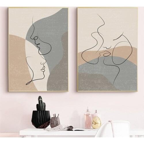 Abstract Geometric Line Canvas Painting Figure Minimalist Wall Art Posters and Prints Pictures Nordic Living Room Home Decor