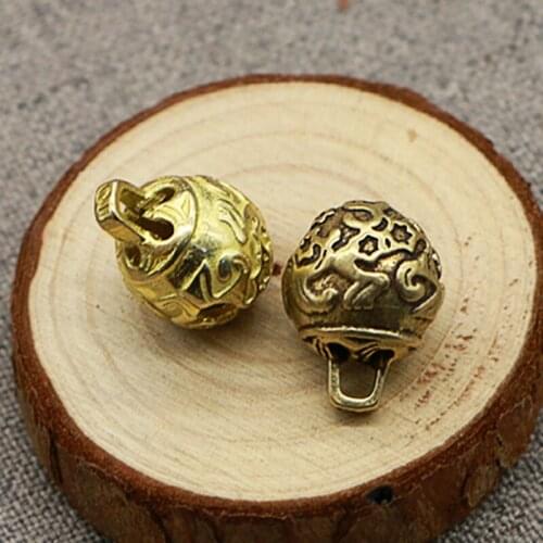 5PCS DIY Accessories Brass Bell Beads Vintage Copper Paracord Beads Small Bell Keychain