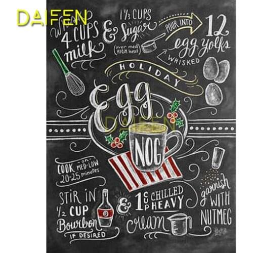 Full Round Diamond painting Cross stitch Full Square Diamond embroidery Blackboard egg wine spoon DIY 3D Diamond mosaic