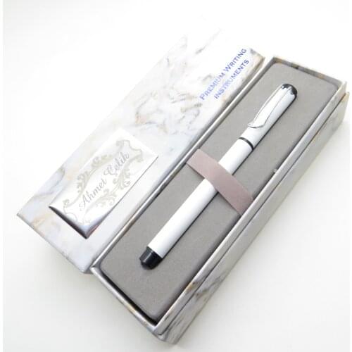 Wings Marble R292 White Roller Pen | İsme Special Pen | Gift Pen