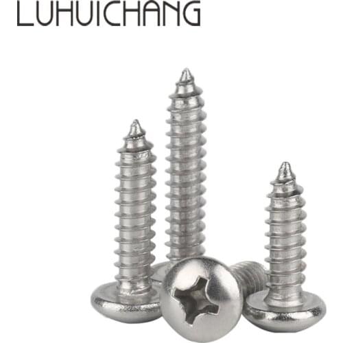 LUCHANG Free Shipping M3.5 M4*(6/8/10/12/16/20) 304 Stainless steel Self tapping screws Pan Head Cap Screw Bolts