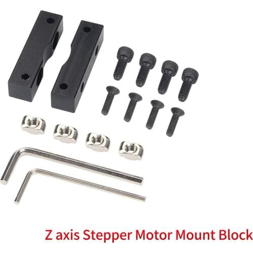 Aluminum Alloy Z axis Stepper Motor Mount Block 3D Printer Upgrade Kit 3D Printer Z Axis Stepper Fixed Rack with Nuts Screws