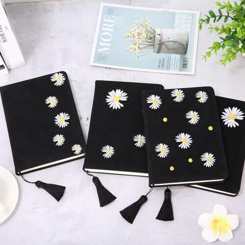 Chinese style embroidery notebook creative Daisy tassel bookmark notebook Student записная книжка блокнот cuaderno
