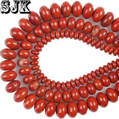 Natural Blue Red Brecciated Jaspers UFO Abacus Shape Spacer Stone Beads Diy Charms Beads Handmade Jewelry Making Accessories