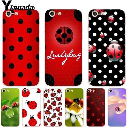 Yinuoda For iphone 7 6 X Case Insect Seven-star ladybug Painted Colourful Cell Phone Case for iPhone 8 7 6 6S Plus X XS XR XSMAX