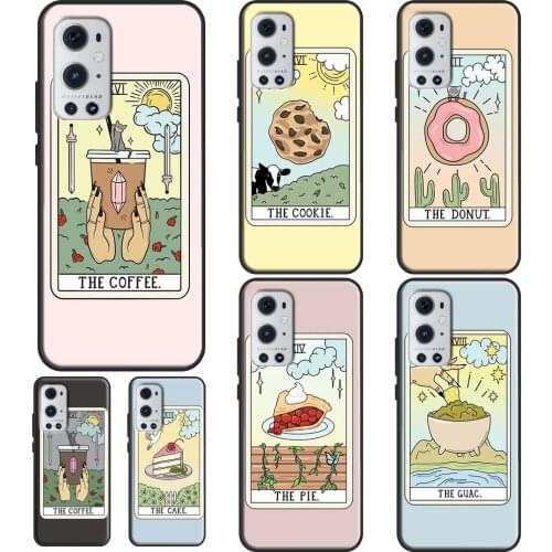 CAKE COFFEE The Boba Tarot Card For OPPO Realme 6 7 8 Pro Q3 GT Neo C3 C11 C21 Case For OnePlus 9 Pro 7 8 Pro 8T 9R Nord