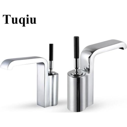Bathroom Single Lever Hot and Cold Brass chrome or black basin faucet sink tap