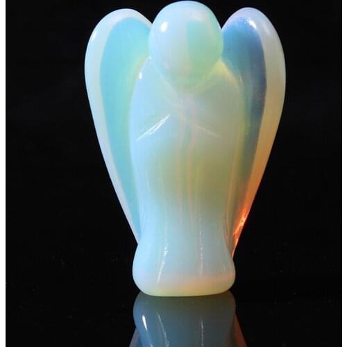 Beautiful Angel Shape Opal Crystal Stone Healing Aura Energy Jewelry Pendant Doll Gift Home Decoration Craft Gift