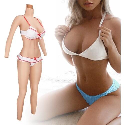 KUMIHO 9-Point Silicone Breast Forms Fake Boobs Vagina Whole Body Bodysuit For Transgender Drag Queen Crossdressing Cosplay 4G