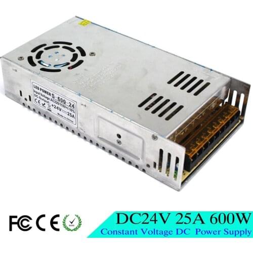 Small Volume Single Output 600W 24V 25A Switching Power Supply LED Strip AC 220V 110V Input to DC 24V UPS For CNC CCTV Motor