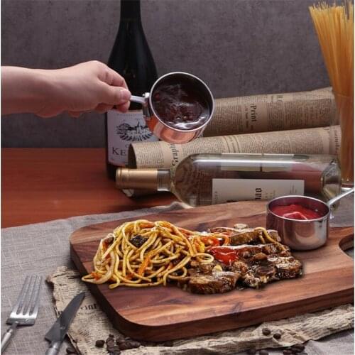 Copper plated cooking plate hand pot measuring cup small sauce pot milk boiled sugar pot iron plate dish sauce pot steak sauce