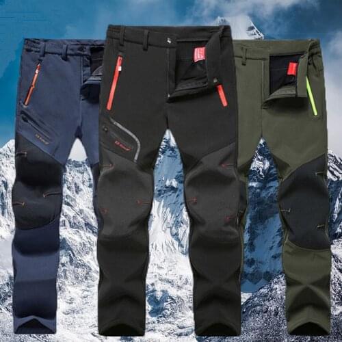 Men Women Winter Fleece Waterproof Outdoor Pants Soft shell Trousers Camp Fish Trekking Climb Run Hiking Sport Travel Training