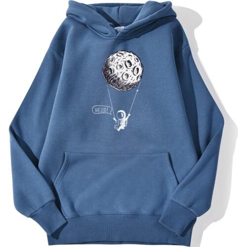 To Moon Astronauts Cartoon Pullover Man Autumn Daily Casual Hoodie Streetwear Warm Hooded Tops Hip Hop Harajuku Sweatshirt