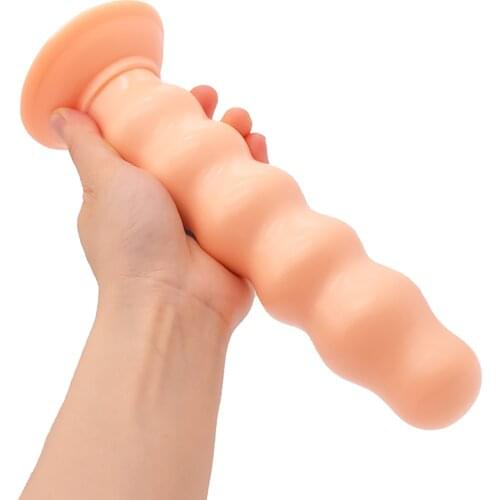 Huge Anal Plug Dildos Soft Beaded Anal Dilator with Suction Cup Stimulation of Anus and Vagina Anal Sex Toys for Women and Men