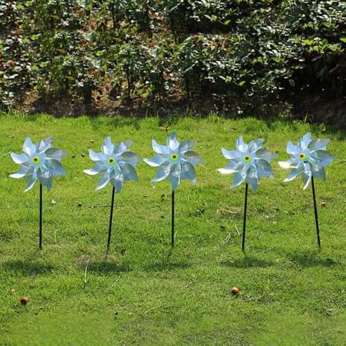 Bird Repeller Pinwheels Reflective Sparkly Bird Deterrent Windmill Protect Garden Plant Flower Garden Lawn Decoration
