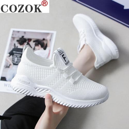 Mesh Sneakers Female Students 2021 Spring Summer New Womens Shoes Korean Fashion Running White Shoe Breathable Mesh Shoes cozok