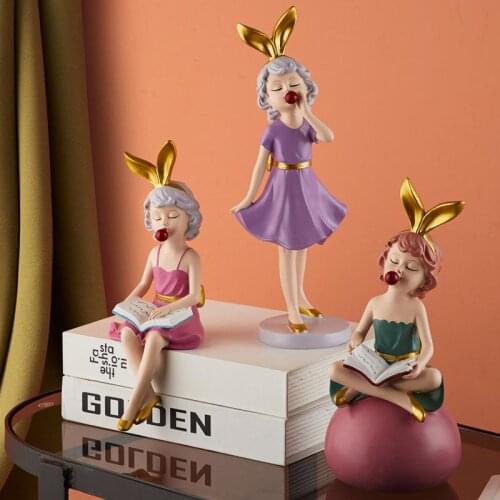 Nordic Style Bubble Girl Sculpture Character Model Decoration Home Living Room Bedroom Decoration Small Sculpture Holiday Gift