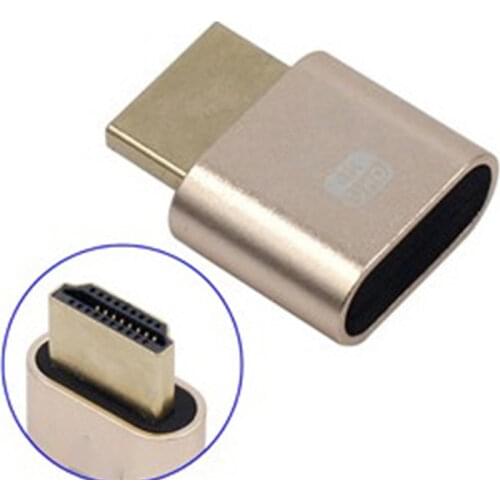 HDMI-Compatible Virtual Display 4K DDC EDID Dummy Plug EDID Display Emulator Adapter Support 1920x1080P For Video