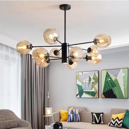 Modern Glass Chandelier Lighting Dining Room Decoration Lamp Living Room Chandeliers Indoor Decor Hanging Light Fixtures Lustres