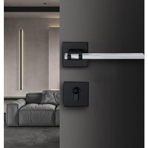 Modern Home Mute Anti-theft Door Locks Zinc Alloy Interior Door Handle Lock Bedroom Silent Gate Lock Furniture Hardware