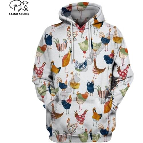 PLstar Cosmos Beautiful Chickens Farming 3D Printed Hoodies Sweatshirts Zip Hooded For Men And Women Casual Streetwear Style-C14