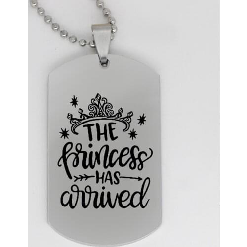 Ufine jewelry girl gift pendant army card The princess has arrived stainless steel customed necklace N4254