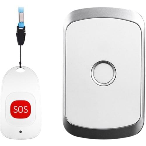 Intelligent Home Wireless Pager Doorbell Old Man Emergency Alarm Calling Bell 80m Remote Waterproof SOS Button Chime Bell