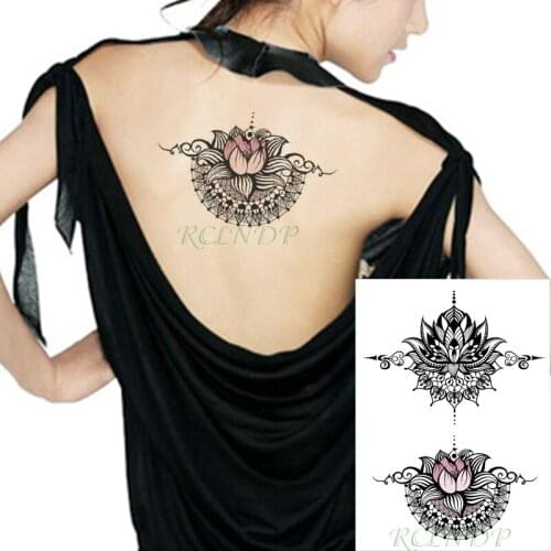 Waterproof Temporary Tattoo sticker datura Flower geometric pattern 2 designs Flash Tatoo Fake tatto Tattoos for Girl Men Women