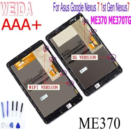 WEIDA For Asus Google Nexus 7 Me370 1st Gen Nexus7 2012 LCD Touch Screen Assembly Frame ME370T ME370TG