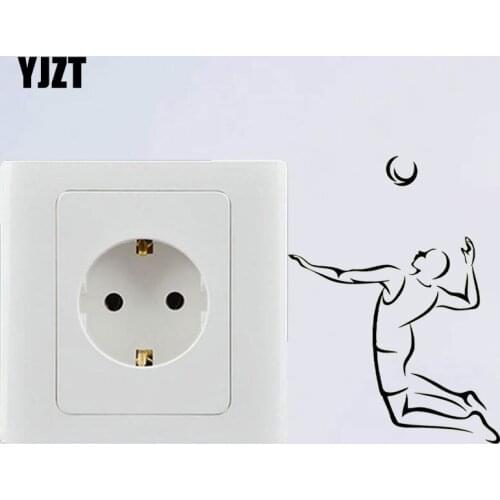 YJZT Volleyball Player Game Ball Sport Athlete Jump Accessories Wall Decal Vinyl Switch Sticker 8SS-2382