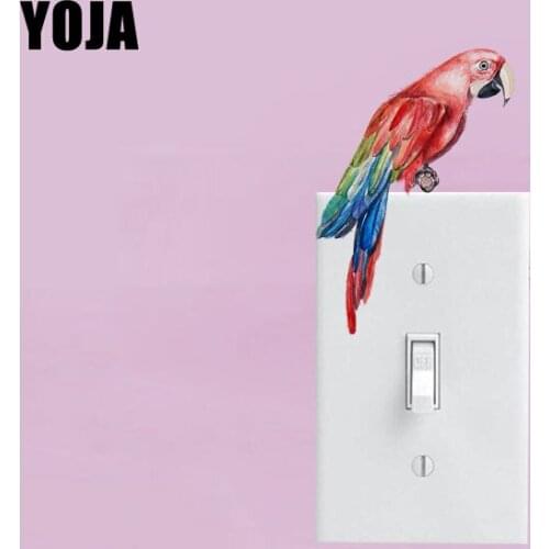 YOJA Interesting Parrot Decor Wall Switch Sticker Living Room Bedroom Personalized 10SS0346